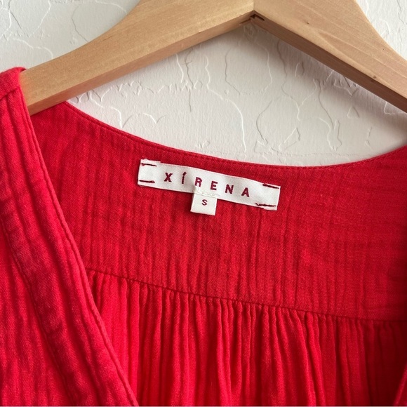 Xierna Kendall Red Cotton Gauze Midi Dress - Picture 7 of 9